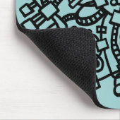 Abstracte structuur - zwart op Lt Blue Green Muismat (Hoek)