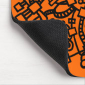 Abstracte structuur - zwart op Sinaasappel Muismat (Hoek)