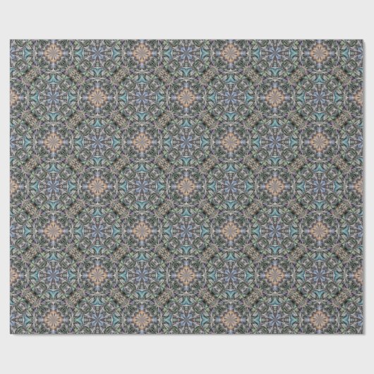 Abstracte Succulente Tuin Rosette Trellis Pattern Cadeaupapier (Vlak)