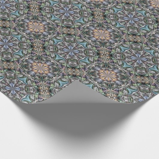 Abstracte Succulente Tuin Rosette Trellis Pattern Cadeaupapier (Hoek)