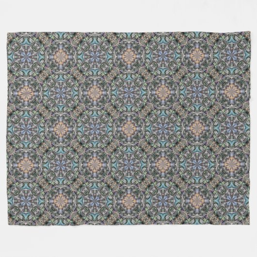 Abstracte Succulente Tuin Rosette Trellis Pattern Fleece Deken (Voorkant (Horizontaal))