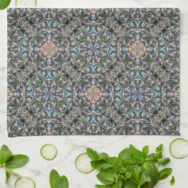 Abstracte Succulente Tuin Rosette Trellis Pattern Theedoek