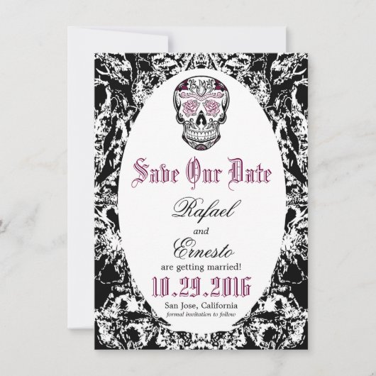 Abstracte Suikerbeweging Gothic Save the Date 4.5x Kaart (Voorkant)