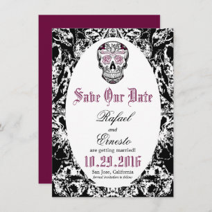 Abstracte Suikerbeweging Gothic Save the Date 4.5x Kaart