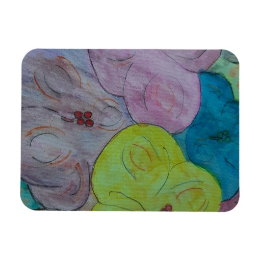 Abstracte Summer Floral Magnet Magneet (Horizontaal)