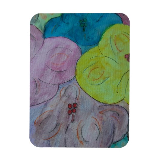 Abstracte Summer Floral Magnet Magneet (Verticaal)