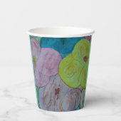 Abstracte Summer Floral Paper Cups Papieren Bekers (Achterkant)
