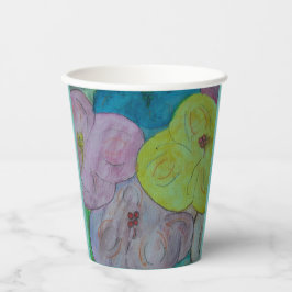 Abstracte Summer Floral Paper Cups Papieren Bekers