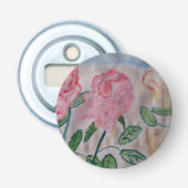Abstracte Summer Rozen Button Bottle Open Flesopener (Voorkant)