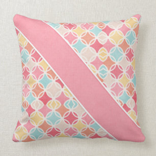 Abstracte Summer Shades Coral/Turquoise - Ribbon Kussen
