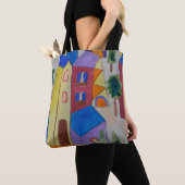 Abstracte Summer Village Shoulder Tote Bag (Dichtbij)