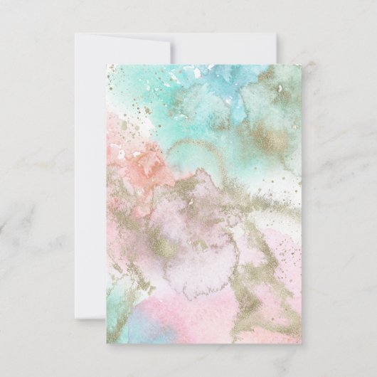 Abstracte Summer Waterverf Simple RSVP Card (Achterkant)