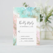 Abstracte Summer Waterverf Simple RSVP Card Kaartje (Staand voorkant)