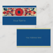 Abstracte SUN FLOWER - rood blauw + uw achtergrond Visitekaartje (Voorkant / Achterkant)