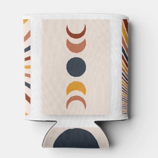 Abstracte Sun Moon Boho Posters Blikjeskoeler (Achterkant)