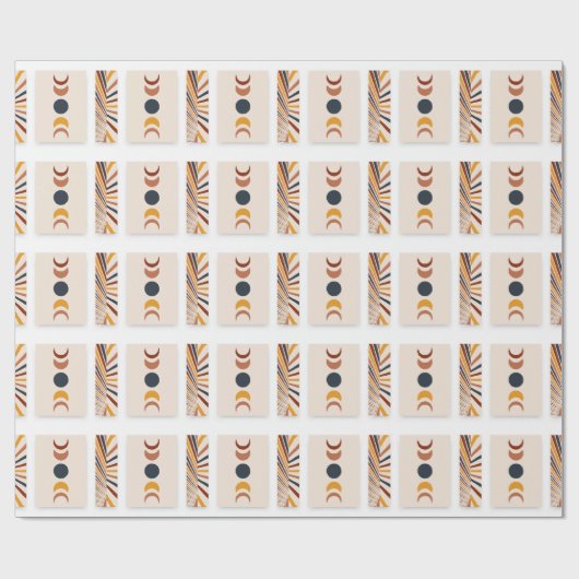 Abstracte Sun Moon Boho Posters Cadeaupapier (Vlak)