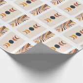 Abstracte Sun Moon Boho Posters Cadeaupapier (Hoek)