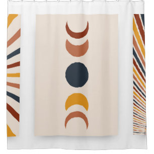 Abstracte Sun Moon Boho Posters Douchegordijn