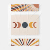 Abstracte Sun Moon Boho Posters Fleece Deken (Voorkant)