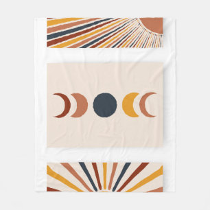 Abstracte Sun Moon Boho Posters Fleece Deken