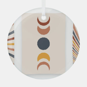 Abstracte Sun Moon Boho Posters Glas Ornament