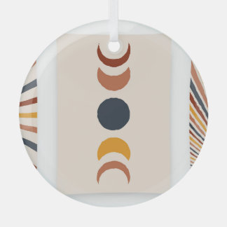 Abstracte Sun Moon Boho Posters Glas Ornament