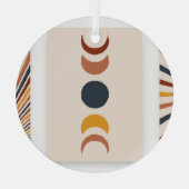 Abstracte Sun Moon Boho Posters Glas Ornament (Achterkant)