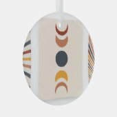 Abstracte Sun Moon Boho Posters Glas Ornament (Voorkant Rechts)