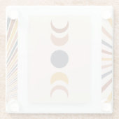 Abstracte Sun Moon Boho Posters Glazen Onderzetter (Achterkant)