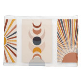 Abstracte Sun Moon Boho Posters Kussensloop (Achterkant)