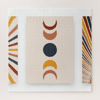 Abstracte Sun Moon Boho Posters Legpuzzel