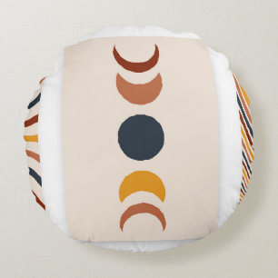 Abstracte Sun Moon Boho Posters Rond Kussen