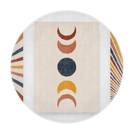 Abstracte Sun Moon Boho Posters Snijplank (Voorkant)