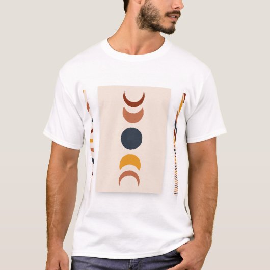 Abstracte Sun Moon Boho Posters T-shirt (Voorkant)