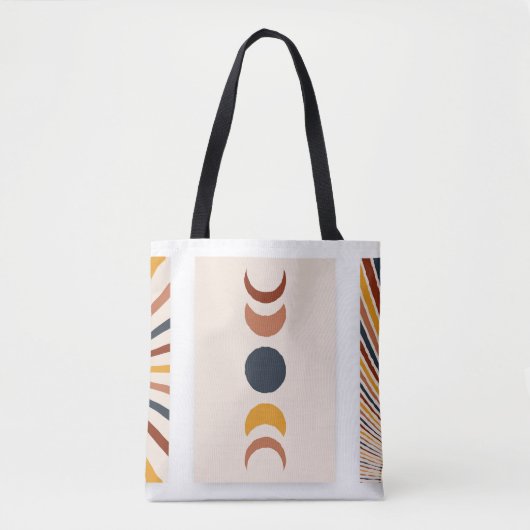 Abstracte Sun Moon Boho Posters Tote Bag (Voorkant)