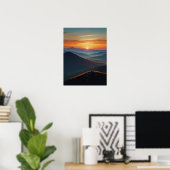 Abstracte Sunrise Peaks Poster (Thuiskantoor)