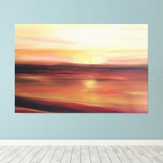 Abstracte Sunset Art Hedendaags Canvas Afdruk (Insitu (Houten vloer))
