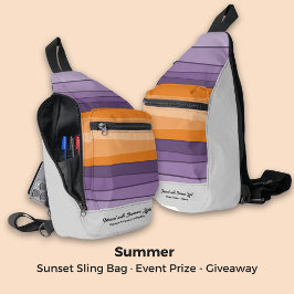 Abstracte Sunset Event Aangepaste Tagline Bedrijfs Sling Bag