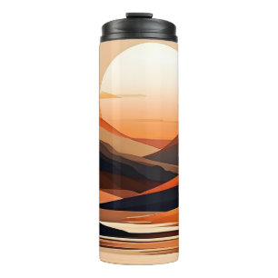 Abstracte Sunset Landscape Thermal Tumbler Thermosbeker
