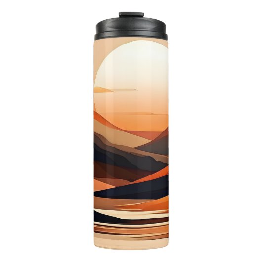 Abstracte Sunset Landscape Thermal Tumbler Thermosbeker (Voorkant)