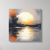 Abstracte Sunset Landschap canvas muurkunst (Voorkant)