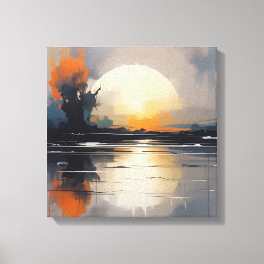 Abstracte Sunset Landschap canvas muurkunst (Voorkant)