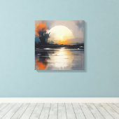 Abstracte Sunset Landschap canvas muurkunst Afdruk (Insitu (Houten vloer))