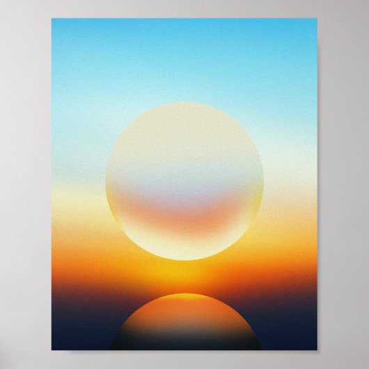 Abstracte Sunset Sphere illustratie Muurkunst Poster (Voorkant)