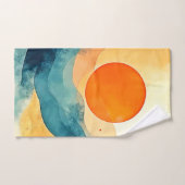 Abstracte Sunset Waves Art Bad Handdoek (Handdoek)
