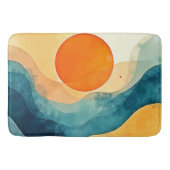 Abstracte Sunset Waves Art Badmat (Voorkant)