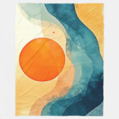 Abstracte Sunset Waves Art Fleece Deken (Voorkant)