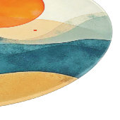 Abstracte Sunset Waves Art Snijplank (Hoek)