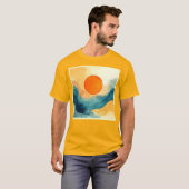 Abstracte Sunset Waves Art T-shirt (Voorkant volledig)