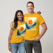 Abstracte Sunset Waves Art T-shirt (Unisex)